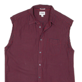 WRANGLER Mens Shirt Red Check Sleeveless M
