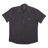 PIERRE CARDIN Mens Shirt Black Striped L