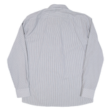 TOMMY HILFIGER Fitted Mens Shirt Grey Striped Long Sleeve XL