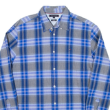 TOMMY HILFIGER Mens Shirt Blue Check Long Sleeve L