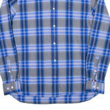 TOMMY HILFIGER Mens Shirt Blue Check Long Sleeve L