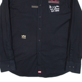 LA MARTINA Mens Plain Shirt Black Long Sleeve L