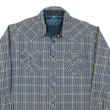 LEE COOPER Mens Shirt Blue Check Long Sleeve L