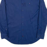TOMMY HILFIGER Mens Plain Shirt Blue Long Sleeve M