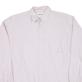 BOSS Mens Shirt Pink Striped Long Sleeve L