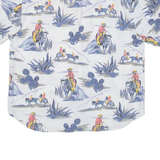 ROBERTO Mens Shirt White Crazy Pattern L