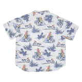 ROBERTO Mens Shirt White Crazy Pattern L