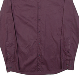 HUGO Slim Fit Mens Plain Shirt Purple Long Sleeve S