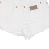 WRANGLER Womens Denim Shorts White Relaxed XS W25