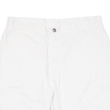 DICKIES Womens Workwear Shorts White Relaxed L W36