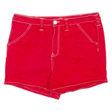 DICKIES Womens Denim Shorts Red Relaxed UK 14 W32