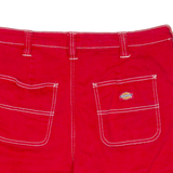 DICKIES Womens Denim Shorts Red Relaxed UK 14 W32