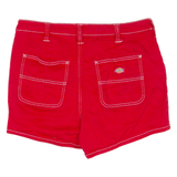 DICKIES Womens Denim Shorts Red Relaxed UK 14 W32