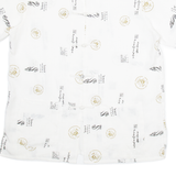 LINZHOU Womens Shirt White Crazy Pattern XL