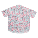 Mens Shirt Grey Crazy Pattern L