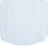 LUTTERS Mens Shirt Blue Geometric Long Sleeve M