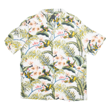 H&M Mens Hawaiian Shirt White Viscose Floral M