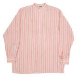 BENECAID Mens Shirt Orange Striped Long Sleeve M