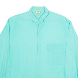 JUSTERINI & BROOKS LTD Mens Plain Shirt Green Long Sleeve L