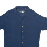 JACK & JONES Mens Plain Shirt Blue Viscose S