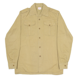 Mens Plain Shirt Brown Long Sleeve S