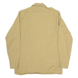 Mens Plain Shirt Brown Long Sleeve S