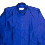 CONSTANT Mens Plain Shirt Blue Long Sleeve L