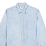 LEVI'S Mens Plain Shirt Blue Long Sleeve S