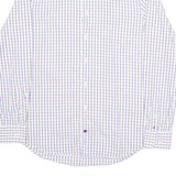 TOMMY HILFIGER Fitted Mens Shirt White Check Long Sleeve M