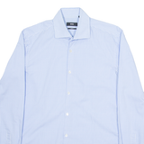 BOSS Slim Fit Mens Shirt Blue Check Long Sleeve M