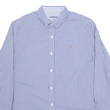 NAPAPIJRI Mens Shirt Blue Check Long Sleeve M
