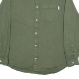 TOMMY JEANS Mens Plain Shirt Green Long Sleeve L