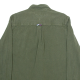 TOMMY JEANS Mens Plain Shirt Green Long Sleeve L