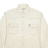 BIG STAR Mens Plain Shirt Beige Long Sleeve L