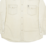 BIG STAR Mens Plain Shirt Beige Long Sleeve L