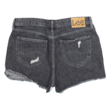 LEE Distressed Womens Denim Shorts Black M W32