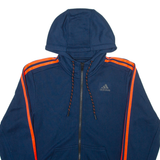 ADIDAS Mens Blue Hoodie Full Zip S