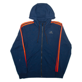 ADIDAS Mens Blue Hoodie Full Zip S