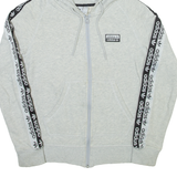 ADIDAS Womens Grey Hoodie Full Zip UK 6