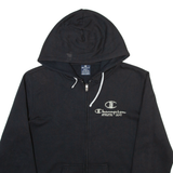 CHAMPION Mens Black Hoodie Full Zip S