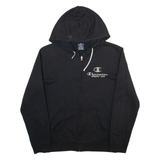 CHAMPION Mens Black Hoodie Full Zip S