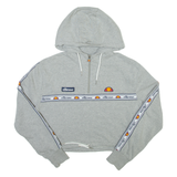 ELLESSE Cropped Womens Grey Hoodie UK 10