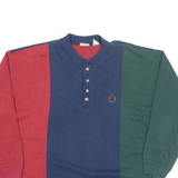 BUGLE BOY Mens Sweatshirt Blue Button Neck XL