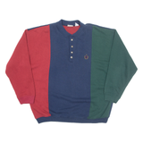 BUGLE BOY Mens Sweatshirt Blue Button Neck XL