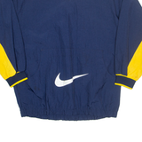 NIKE Mens Sweatshirt Blue V-Neck Nylon L