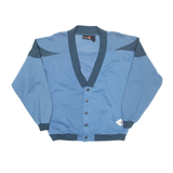 Button Up Mens Sweatshirt Blue V-Neck L