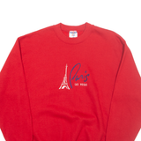 JERZEES Paris Las Vegas Mens Sweatshirt Red USA M