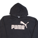 PUMA Cropped Oversize Girls Black Hoodie XL