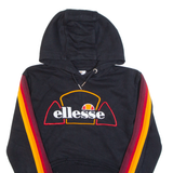 ELLESSE Cropped Womens Black Hoodie UK 4