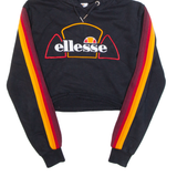 ELLESSE Cropped Womens Black Hoodie UK 4